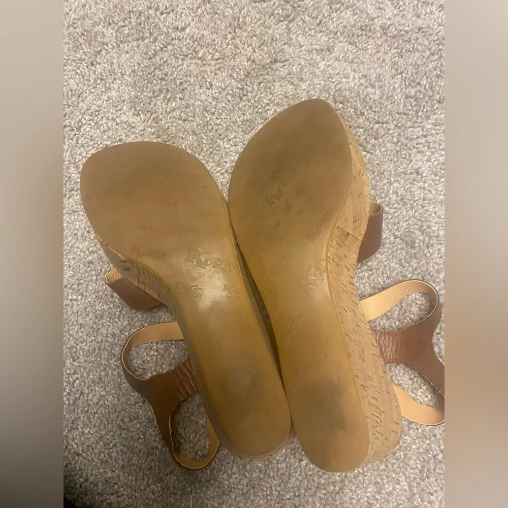 Kork-Ease Brown Leather Wedges
